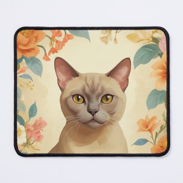 Item preview, Burmese Cat Floral Painting designed and sold by ChaosReigns91.