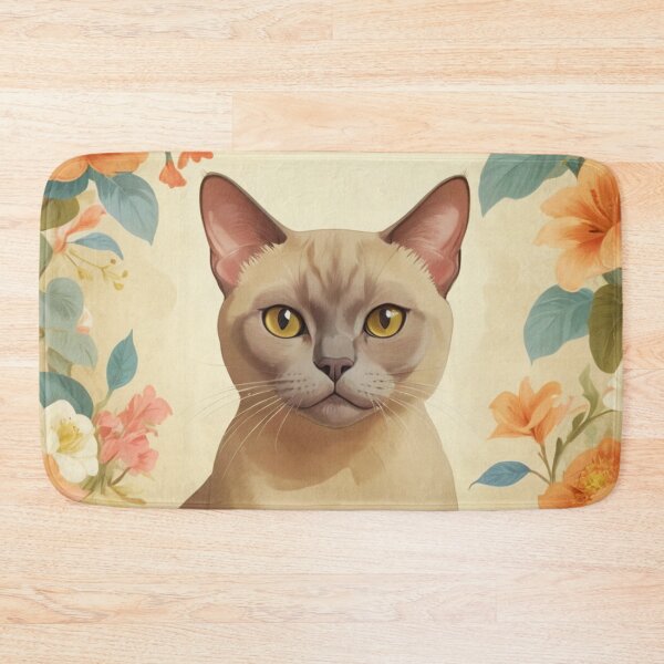 Item preview, Burmese Cat Floral Painting designed and sold by ChaosReigns91.