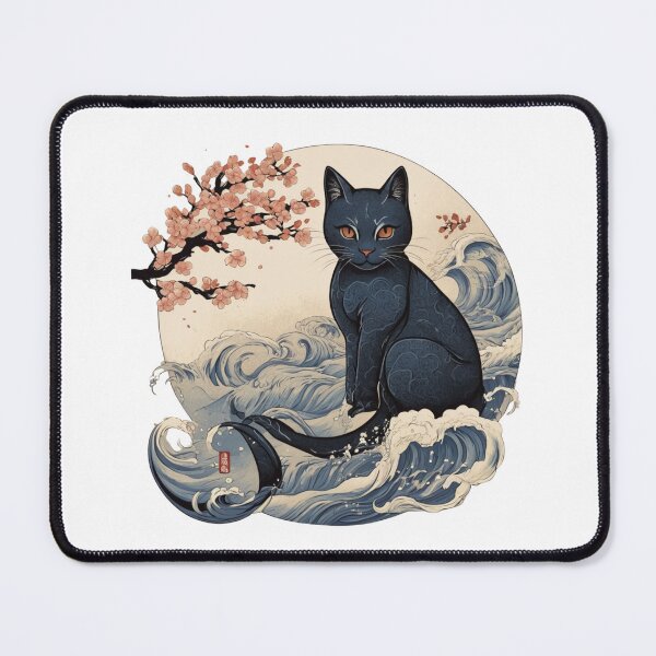 Item preview, monmon japan cat flow ninja cat - Ukiyo-e design for essential t-shirt designed and sold by puurfectcat.