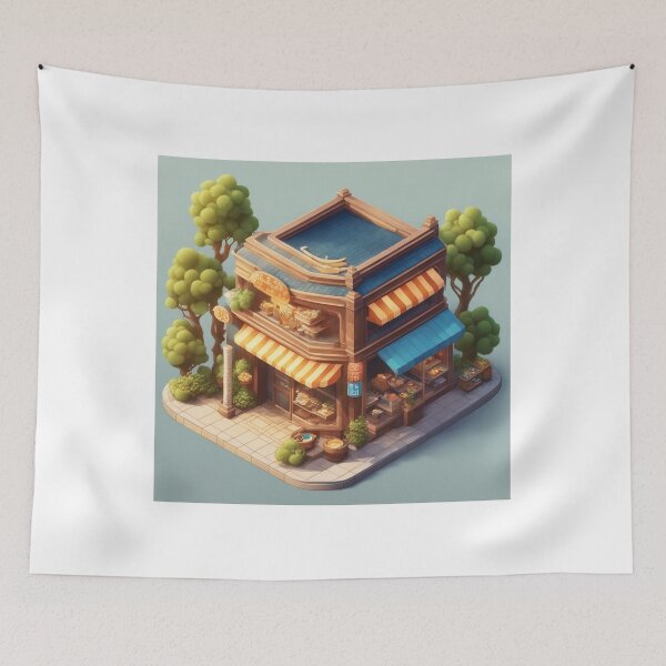 Item preview, Ramen Noodle Shop Building Isometric Cartoon Vector Icon Illustration designed and sold by hjian8219.