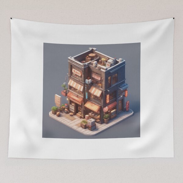 Item preview, Ramen Noodle Shop Building Isometric Cartoon Vector Icon Illustration designed and sold by hjian8219.
