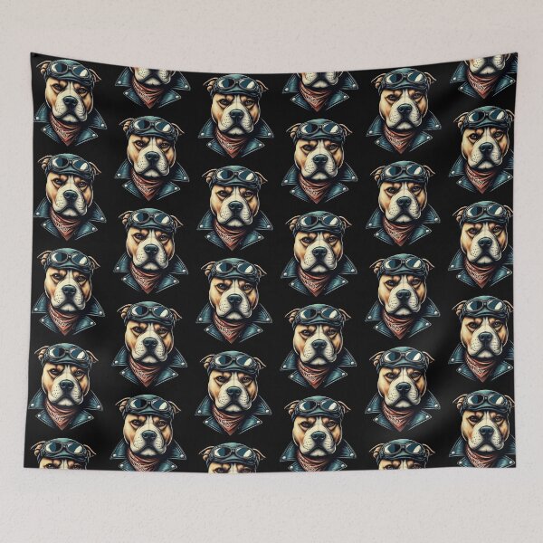 Item preview, Vintage Pitbull Biker designed and sold by Nostalgia Busters.