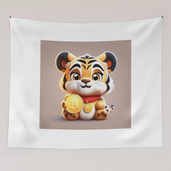 Item preview, Cute Chinese Tiger Holding Gold Coin Cartoon Vector Icon Illustration designed and sold by hjian8219.