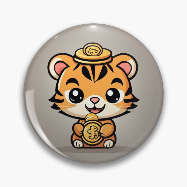 Item preview, Cute Chinese Tiger Holding Gold Coin Cartoon Vector Icon Illustration designed and sold by hjian8219.