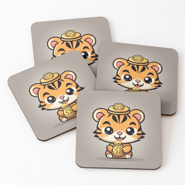 Item preview, Cute Chinese Tiger Holding Gold Coin Cartoon Vector Icon Illustration designed and sold by hjian8219.