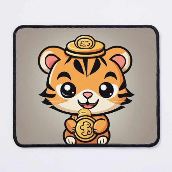 Item preview, Cute Chinese Tiger Holding Gold Coin Cartoon Vector Icon Illustration designed and sold by hjian8219.
