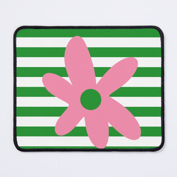 Item preview, Joyful Flower and Stripes Pop Floral Pink Green White designed and sold by kierkegaard.