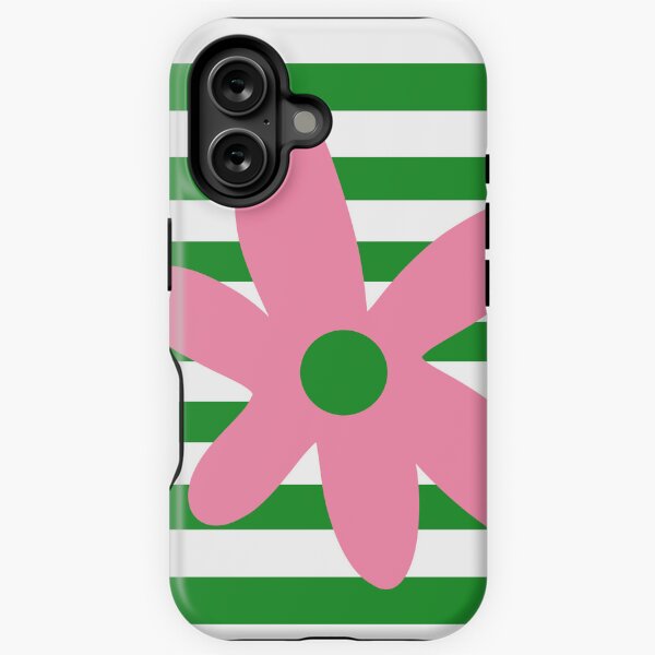 Item preview, Joyful Flower and Stripes Pop Floral Pink Green White designed and sold by kierkegaard.