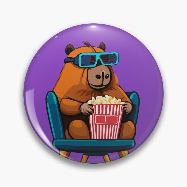 Item preview, Capybara Watching Movie Cinema Popcorn Cartoon Style designed and sold by Horizon Cartoon.