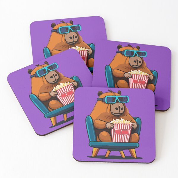 Item preview, Capybara Watching Movie Cinema Popcorn Cartoon Style designed and sold by Horizon Cartoon.