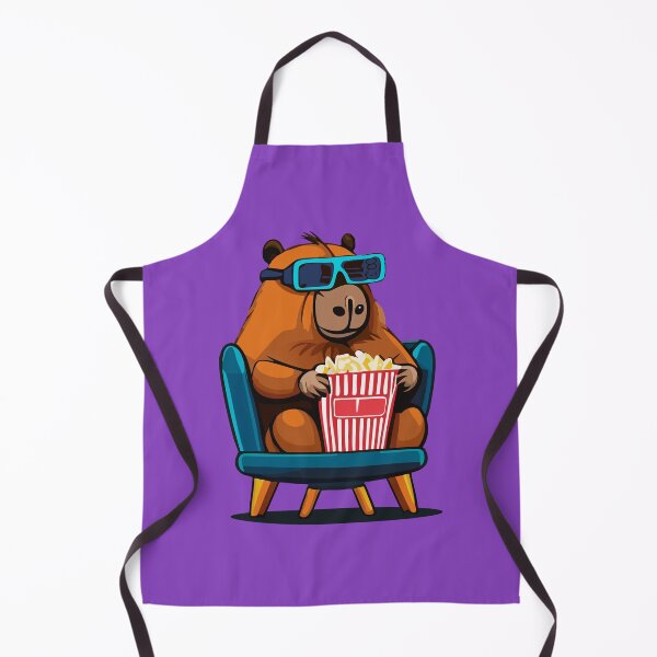 Item preview, Capybara Watching Movie Cinema Popcorn Cartoon Style designed and sold by Horizon Cartoon.