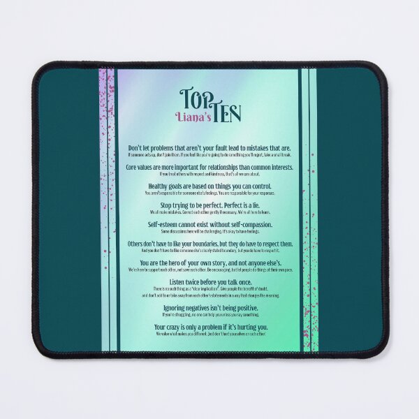 Liana's Top Ten Phrases Mint Green Mouse Pad