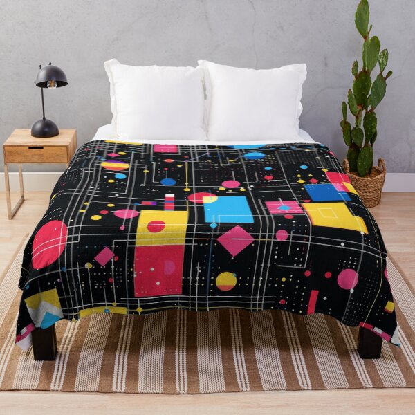 Item preview, Retro Neon Geometric Abstract Pattern | 80s Pixel Art Vibes designed and sold by PaintbrushPlace.
