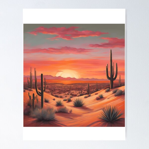 Item preview, Desert at sunset print. designed and sold by NicMacTees.