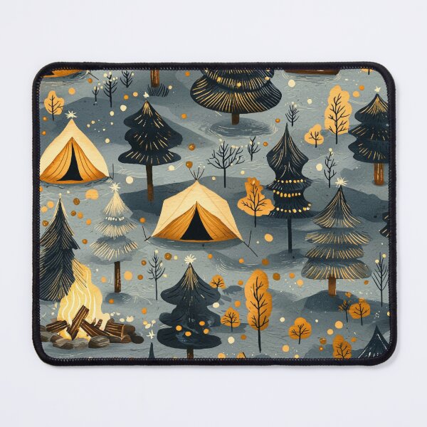 Item preview, Retro Glamping Aesthetic | Luxurious Tents & Cozy Campfires Pattern designed and sold by PaintbrushPlace.
