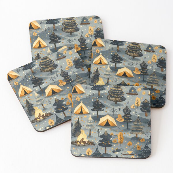 Item preview, Retro Glamping Aesthetic | Luxurious Tents & Cozy Campfires Pattern designed and sold by PaintbrushPlace.