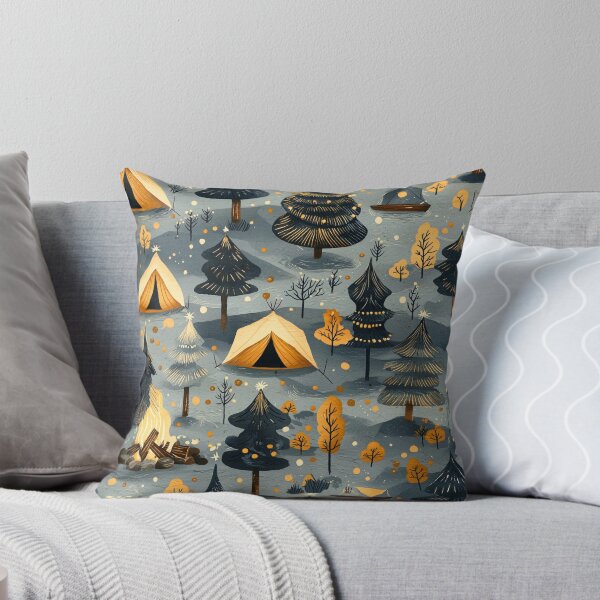 Item preview, Retro Glamping Aesthetic | Luxurious Tents & Cozy Campfires Pattern designed and sold by PaintbrushPlace.