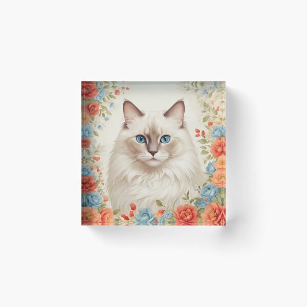 Item preview, Ragdoll Cat Flower Painting designed and sold by ChaosReigns91.