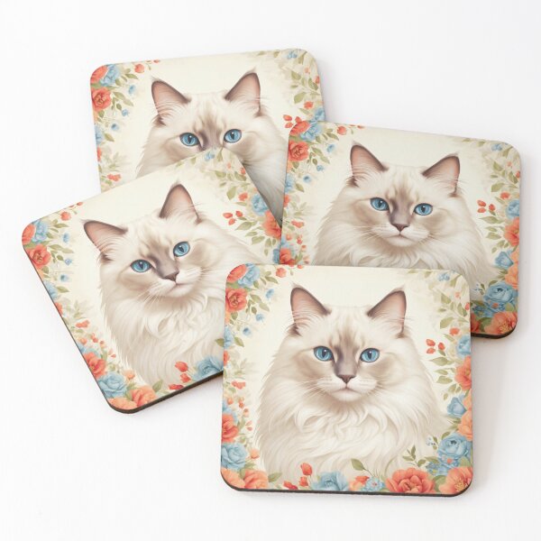Item preview, Ragdoll Cat Flower Painting designed and sold by ChaosReigns91.