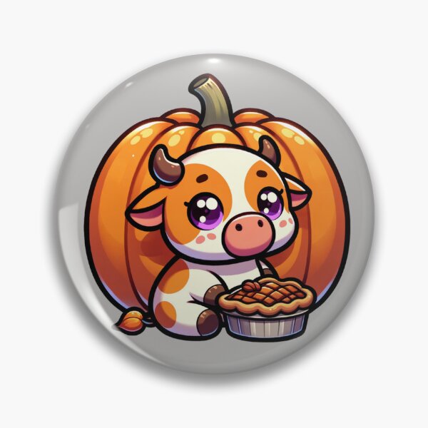 Item preview, Pumpkin Cow eating pecan pie stickers and more designed and sold by CRandRRstickers.