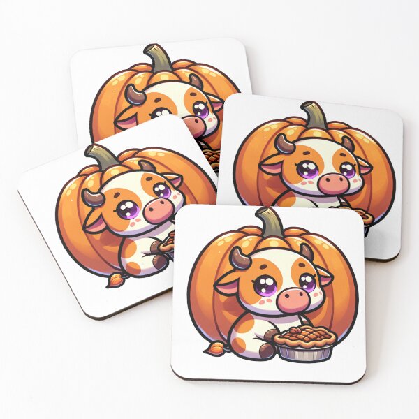 Item preview, Pumpkin Cow eating pecan pie stickers and more designed and sold by CRandRRstickers.