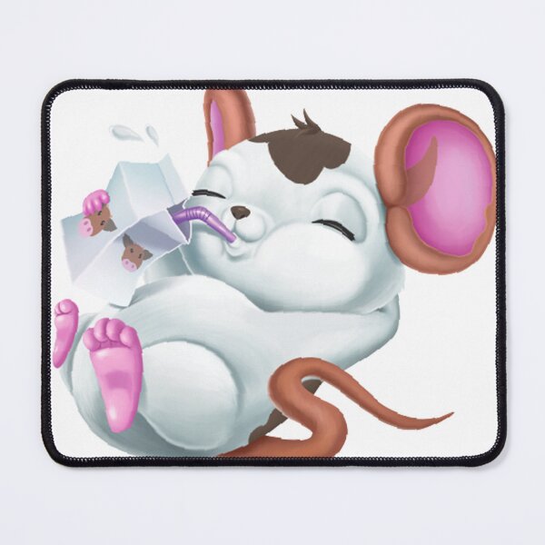 Item preview, Chubby cartoon mouse drinking milk. designed and sold by claireseyeview.