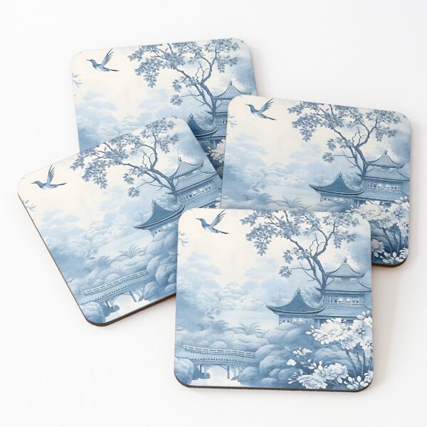 Item preview, Pagoda on Forest Edge Chinoiserie Landscape designed and sold by TheChinoiserie.