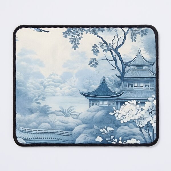 Item preview, Pagoda on Forest Edge Chinoiserie Landscape designed and sold by TheChinoiserie.