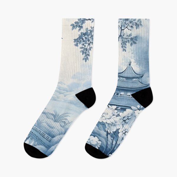 Item preview, Pagoda on Forest Edge Chinoiserie Landscape designed and sold by TheChinoiserie.