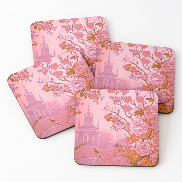 Item preview, Vermillion Pastoral Pavillion Chinoiserie designed and sold by TheChinoiserie.