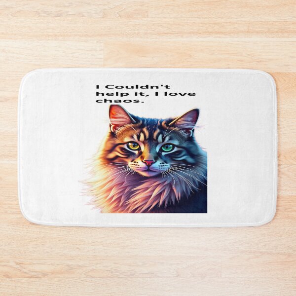 Item preview, I Couldn't Help It, I Love Chaos - Fun Cat Quote Illustration designed and sold by craftybegonia.