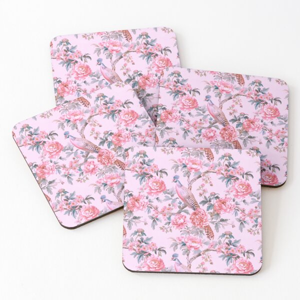 Item preview, Pink Pheasant Chinoiserie Chintz designed and sold by TheChinoiserie.
