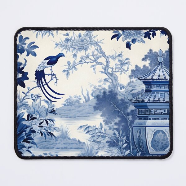 Item preview, Cerulean Shadows in the Garden Chinoiserie designed and sold by TheChinoiserie.