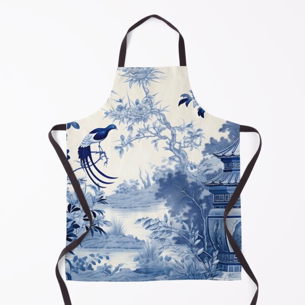 Item preview, Cerulean Shadows in the Garden Chinoiserie designed and sold by TheChinoiserie.