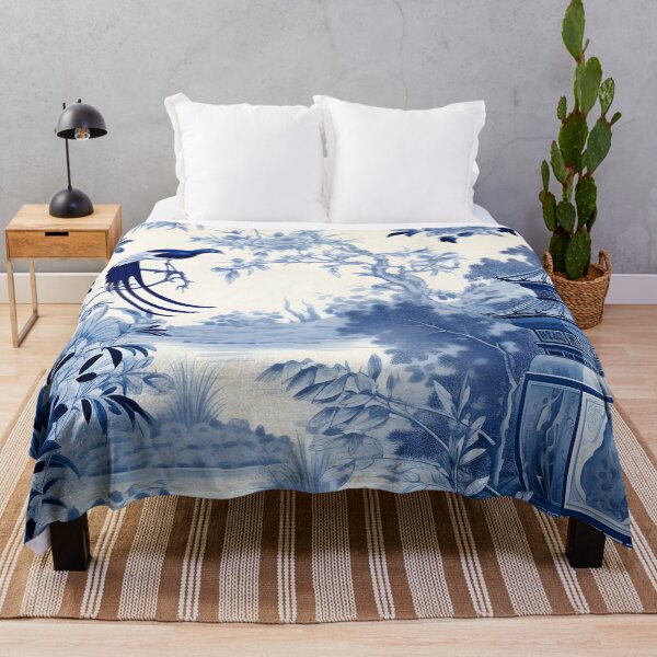 Item preview, Cerulean Shadows in the Garden Chinoiserie designed and sold by TheChinoiserie.