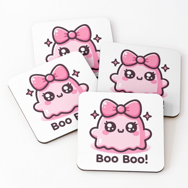 Item preview, Pink cute little Ghost saying BOO! BOO! Stickers and more designed and sold by CRandRRstickers.
