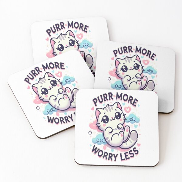 Item preview, Purr more worry less designed and sold by HarmonyArtVibes.