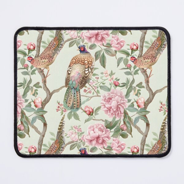 Item preview, Pastel Pink and Mint Pheasant Chinoiserie Chintz designed and sold by TheChinoiserie.
