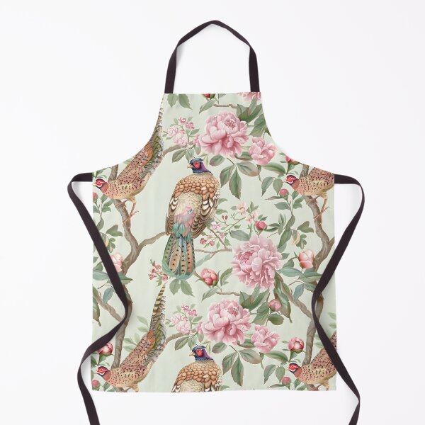 Item preview, Pastel Pink and Mint Pheasant Chinoiserie Chintz designed and sold by TheChinoiserie.