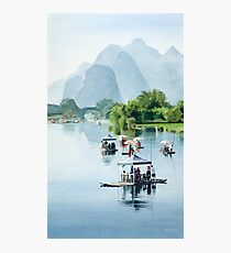 "Bamboo Rafting to Shangri La" Watercolor Photographic Print