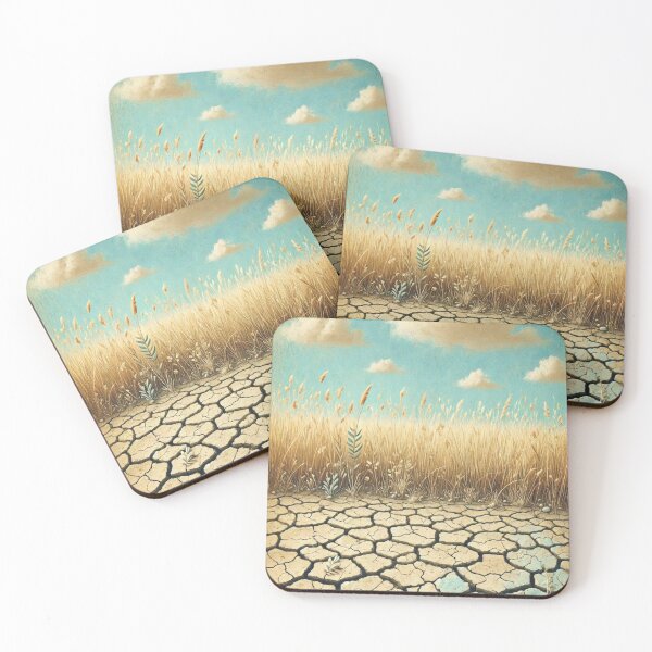 Item preview, Parched Earth and Sun-Scorched Grass under a Soft Sky | Pastel Art designed and sold by takeng07.