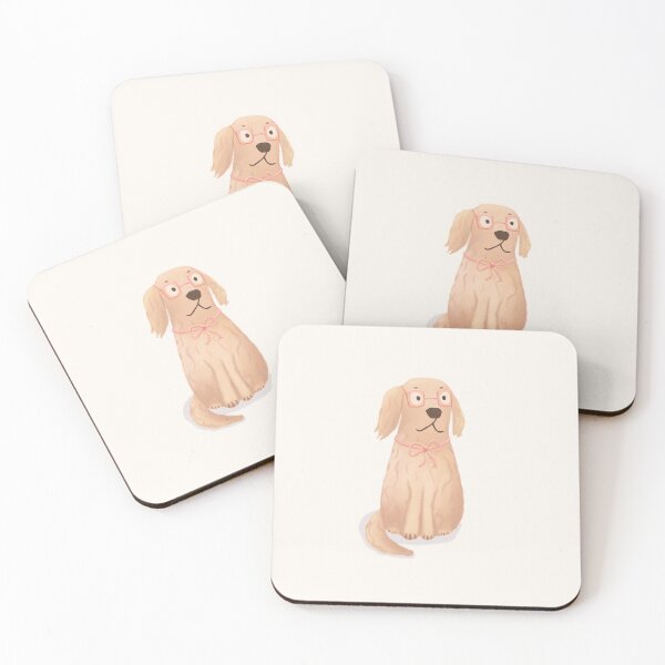 Item preview, Primrose the golden retriever dog wearing glasses designed and sold by SaryandSaff.