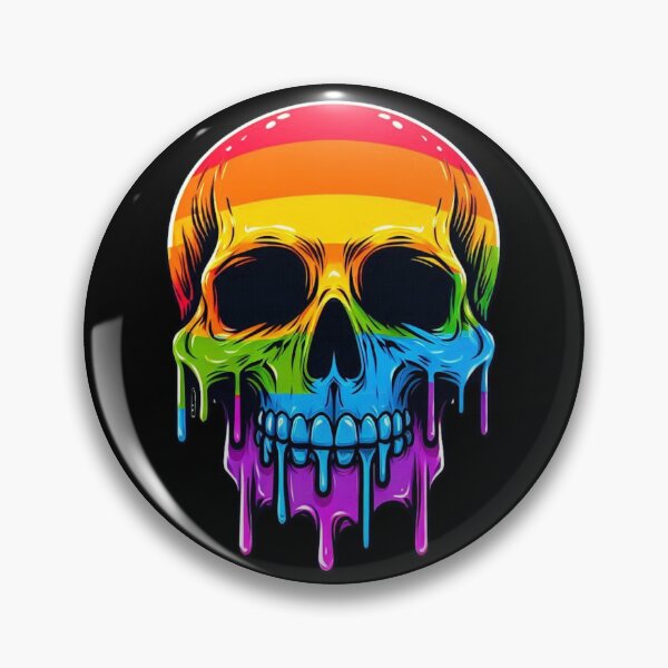 Item preview, Melthing Rainbow Skull designed and sold by Nostalgia Busters.