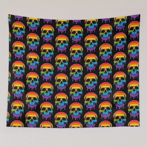 Item preview, Melthing Rainbow Skull designed and sold by Nostalgia Busters.