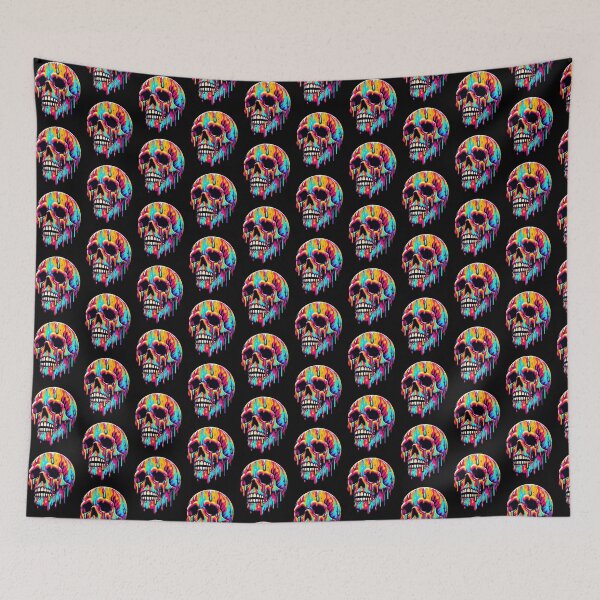 Item preview, Vibrant Melting Skull designed and sold by Nostalgia Busters.