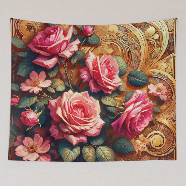 Item preview, Alphonse Mucha Pink Roses designed and sold by maniacfitness.
