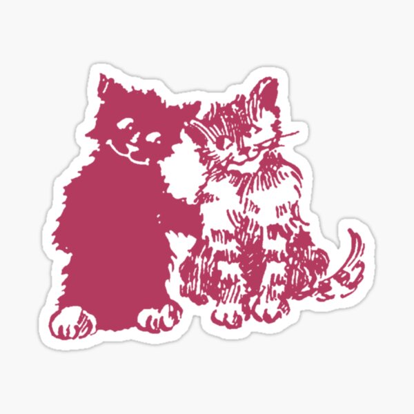 Vista previa del artículo con la obra «Charm Clairo Cat Mejores amigos Dibujo vintage rosa», diseñado y vendido por aestheticqueen.