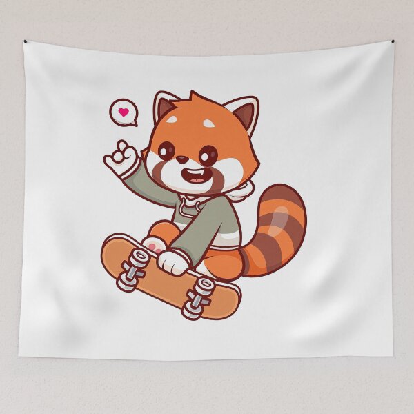 Item preview, Red Panda On A Skateboard, Skate, Skateboard designed and sold by Skateboard-Art.