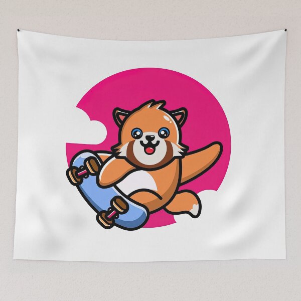 Item preview, Red Panda On A Skateboard, Skate, Skateboard designed and sold by Skateboard-Art.