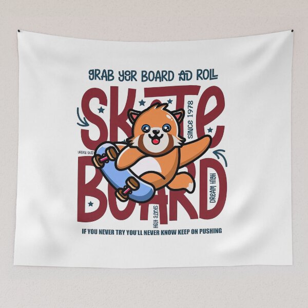 Item preview, Red Panda On A Skateboard, Skate, Skateboard designed and sold by Skateboard-Art.